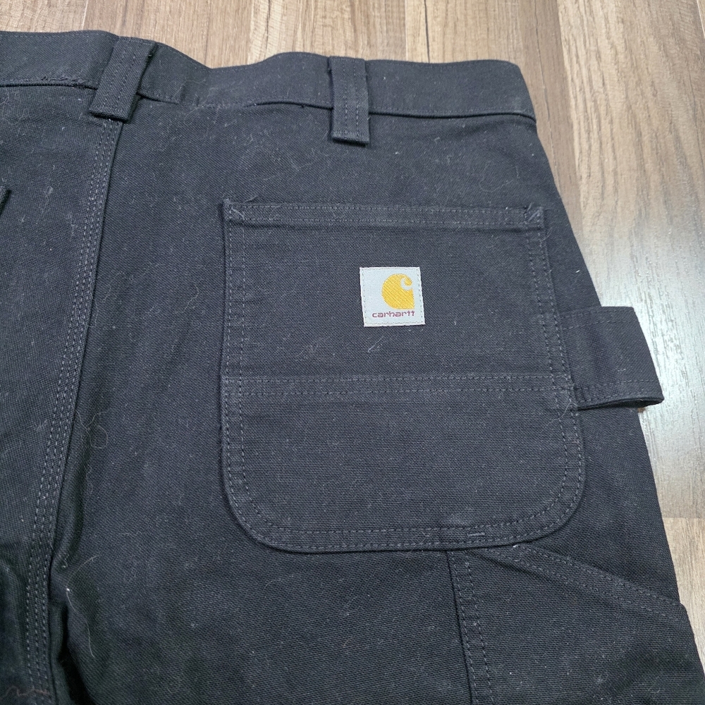 NWT Carhartt Rugged Flex Duck Work Pants Black Straight Fit Utility Carpenter.36
